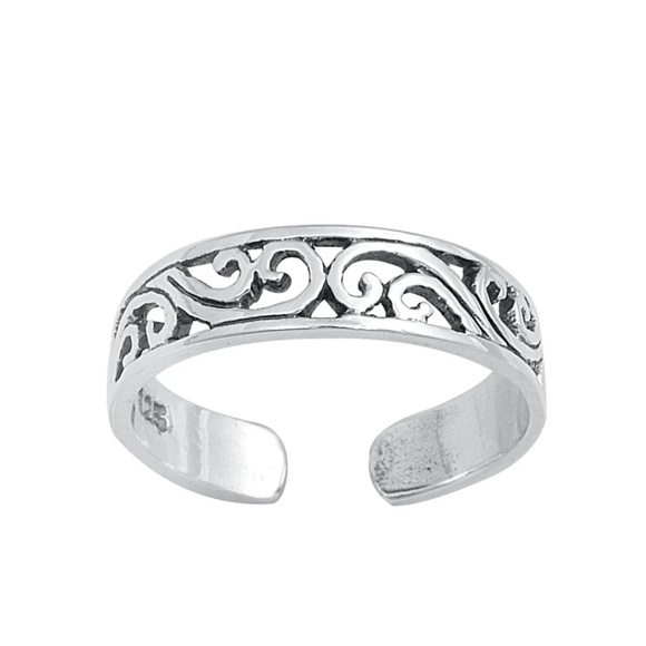 Sterling Silver Filigree Toe Ring – Adjustable - Picture 1 of 1